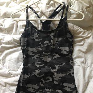 Camo workout tank with built in bra